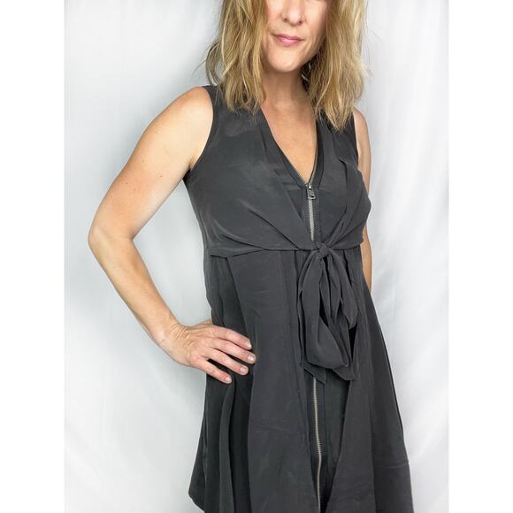 ALL SAINTS Black Silk Mini Dress - Picture 2 of 6